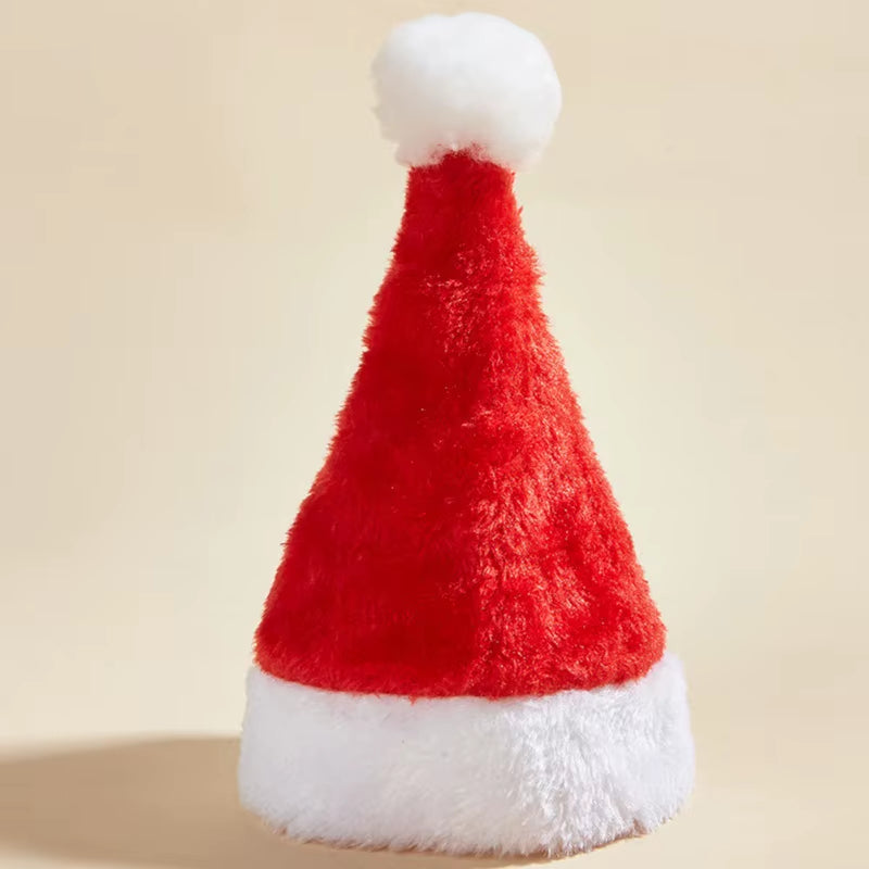 Christmas Dog Clothes Cap Pet Cat Dog Christmas Hat Plush Santa Hat Merry Christmas Decorations for Small Medium Dog Supplies